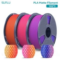 SUNLU 3KG Dual Color Matte PLA Filament 1.75mm 1kg Spool (2.2lbs) Matte 3D Printer PLA Filament Fit Most FDM Printer