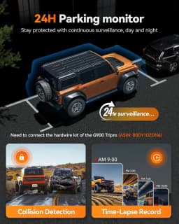 WOLFBOX G900 Tripro Cabin Version 3 Channel 4K Rear View Mirror dash Camera, STARVIS 2 IMX678, Voice Control,Includes 256G Card