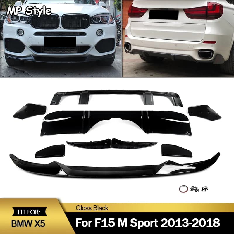 MagicKit Front Splitter & Rear Diffuser Lip Aero Body Kits for BMW X5 F15 2013 2014 2015 2016 2017 2018 M Performance Bumpers