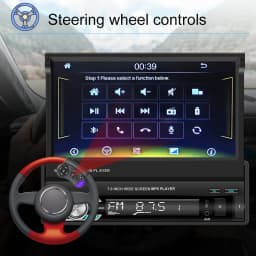 Podofo Carplay Android Auto Car MP5 Player 7 Inch 1Din Manually Retractable Car Radio Multimedia MP5 Player FM BT USB Autoradio