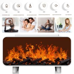 7 Colors Fire Aroma Diffuser Humidifier Mute Work for Home Office Yoga (White)