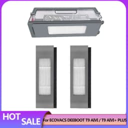 Ecovacs T9 MAX T9 AIVI + T9 Power Mop Accessories - HEPA Filter Main Side Brush Kit for Robot Vacuum Cleaner