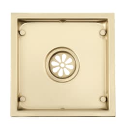 Square Shower Drain Tile Insert Anti Odor Stainless Steel Floor Drain Kit With Removable Grate Cover Hair Strainer Black Gold