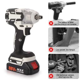 580NM Cordless Electric Impact Wrench 1/2 inch Power Tools Compatible Makita 21V 1/2PCS Battery Wrench with Toolbox Set