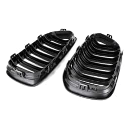 Artudatech Front Kidney Grill Grille Fit for BMW 1 Series F20 F21 2015-2017 Gloss Black Double