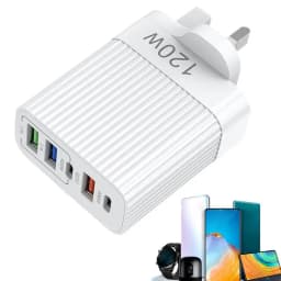 USB Fast Charger 120w Multiple Port Charger Block Fast Charging Station Hub Portable Type C Charging Outlet For Mobile Phones
