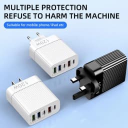 USB Fast Charger 120w Multiple Port Charger Block Fast Charging Station Hub Portable Type C Charging Outlet For Mobile Phones
