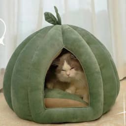 Cat Beds Thickened Enclosed Pet Cat House Bed Pumpkin Cat Hideaway Winter Supplies For Kittens Small Dogs Pets