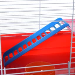 PawHut Hamster Cage, Small Gerbil Cage 2 Tiers Portable with Handle, Exercise Wheel, Water Bottle, Dishes