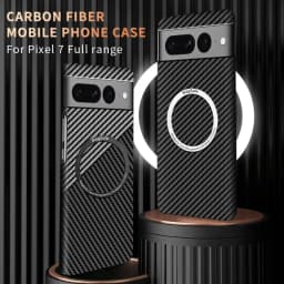 2023New Luxury Carbon Fiber Texture Pattern Magnetic Ultra Slim Case For Google Pixel 7 Pro Matte MagSafe Ring Armor Cover Coque