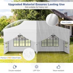 GOFLAME 3M x 6M Pop up Canopy Tent Garden Gazebo Canopy Zippered Entrances W/6 Sidewalls