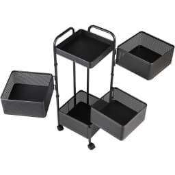 Voltsify 4-Tier Kitchen Storage Rack with Wheels, 26cm W x 26cm D x 73cm H