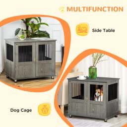 PawHut Dog Crate Kennel Cage for Small Medium Dog, Indoor End Table