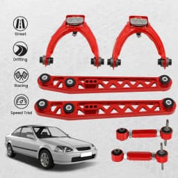 6pcs Adjustable Lower Control Arm + Rear Camber Kit for Honda Civic 1996-2000 EK3/EK4/EK5/EJ6/EJ7/EJ8/EJ9/EM1
