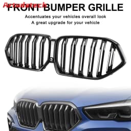 Artudatech Front Bumper Grille Grill Fit for BMW X6 G06 M50i 2020-2022 W/Camera Hole Black