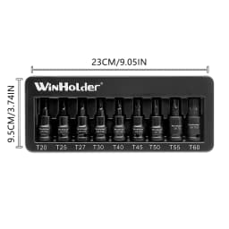 9PC 3/8" Drive Impact Torx Star Bit Sockets Set S2 Steel Bit Tool T20-T60 Sockets Bit