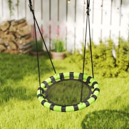AIYAPLAY Kid Nest Swing Seat, 60cm Diameter Round Saucer Swing Set, Black