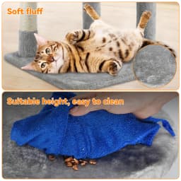 Passerscat Cat Tree Cat Tower With Toy For Indoor Cats Multi-Level With Scratching Posts Cat House Cozy Condo Padded Top Perches
