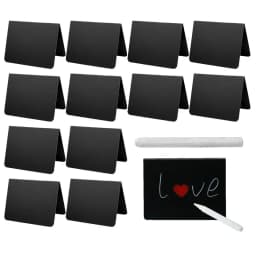 Food Display Signs 12pcs Food Message Chalkboard With 1pc White Pen Black Chalkboard For Display Food Place Name Business