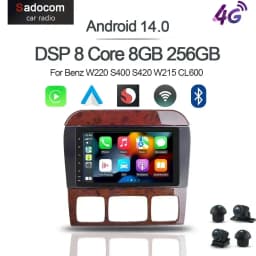 720P 8G+256G DSP Carplay Auto Android 12.0 IPS Car DVD Player GPS WIFI Bluetooth RDS Radio For Benz W220 S400 S420 W215 CL600