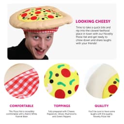 Pizza Hat - Italian Pizza Hat Novelty Food Hat - Perfect for Fancy Dress Events Funny Costume Party Accessory