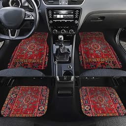 4Pcs/set Bohemian Car Front Rear Mats Set Non-Slip Dirty Resistant Boho Rugs Car Accessories For Car SUV Truck Auto