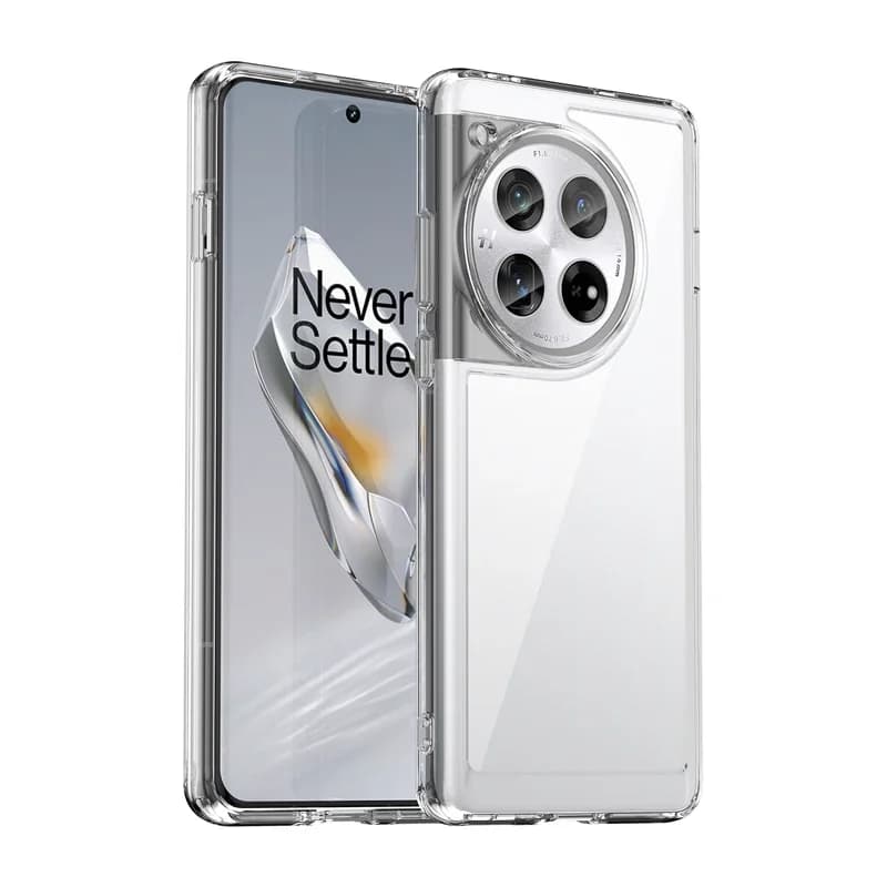 For OnePlus 12 Case Clear Hard PC Back + Soft TPU Bumper Camera Lens Protection Transparent Cover For One Plus 12