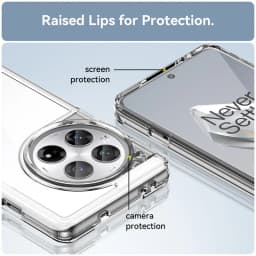 For OnePlus 12 Case Clear Hard PC Back + Soft TPU Bumper Camera Lens Protection Transparent Cover For One Plus 12