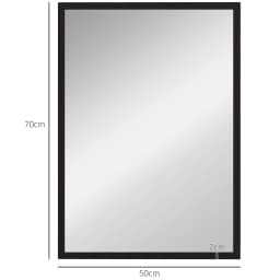 HOMCOM 70x50cm Wall Bathroom Mirror for Home Decor, Vanity Mirror, Black