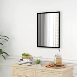 HOMCOM 70x50cm Wall Bathroom Mirror for Home Decor, Vanity Mirror, Black