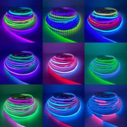24V FCOB COB LED Light Strip RGB Dream Full Color Pixel Addressable 720 LEDs 12mm High Density Flexible FOB Led Lights for Room
