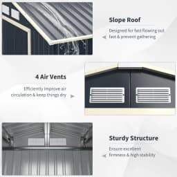 GOFLAME 7FT x 4FT Garden Storage Shed Large Utility Storage House w/Sliding Door