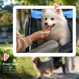 PawHut 3 Wheel Pet Stroller, for Medium Small Dogs, Foldable Cat Pram