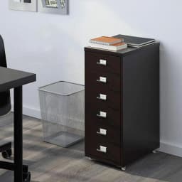Office Metal Vertical File Cabinet with 6 Drawers on Wheels Storage Cabinet Bedroom Office Study Furniture