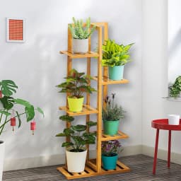 【Lifeideas】Rustic Wooden Multi-Tiered Potted Plant Stand