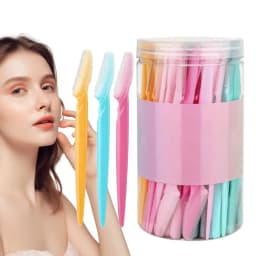 Eyebrow Trimmer 66pc Facial And Eyebrow Shaper Eye Brow Shaver With Protective Cover Portable Face Dermaplaning Tool For Eyebrow