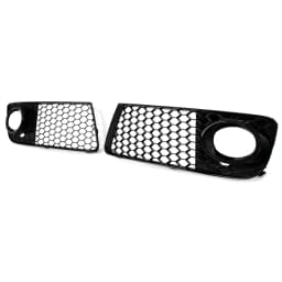 Honeycomb Front Fog Light Grille Bezel for Audi TT Coupe Convertible 2011 2012 2013 2014 Gloss Black Fog Lamp Grille Mesh