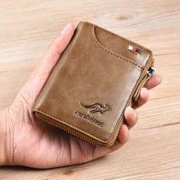 RFID Blocking Card Holder Case Anti-Theft Clutch Short Men's Leather Wallet