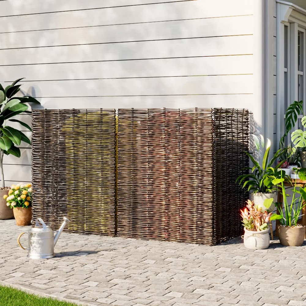 【Breeins】Garden Sanctuary Trash Can Fence Wicker Privacy Fence Outdoor Courtyard Multi Use Decoration