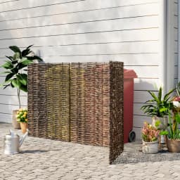 【Breeins】Garden Sanctuary Trash Can Fence Wicker Privacy Fence Outdoor Courtyard Multi Use Decoration