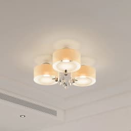 Voltsify Modern Round Acrylic LED Semi Flush Mount with Crystal Accent
