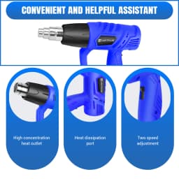 2000 Watt Heat Gun, Lightweight Compact Heat Gun Kit, 4 DIY Nozzles, Shrink Tubing, Packaging, Crafts, Welding Heat Guns