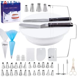 Pastry Turntable Kit Cake Decorating Supplies Baking Tools Accessories Rotating Stand Nozzles for Fondant