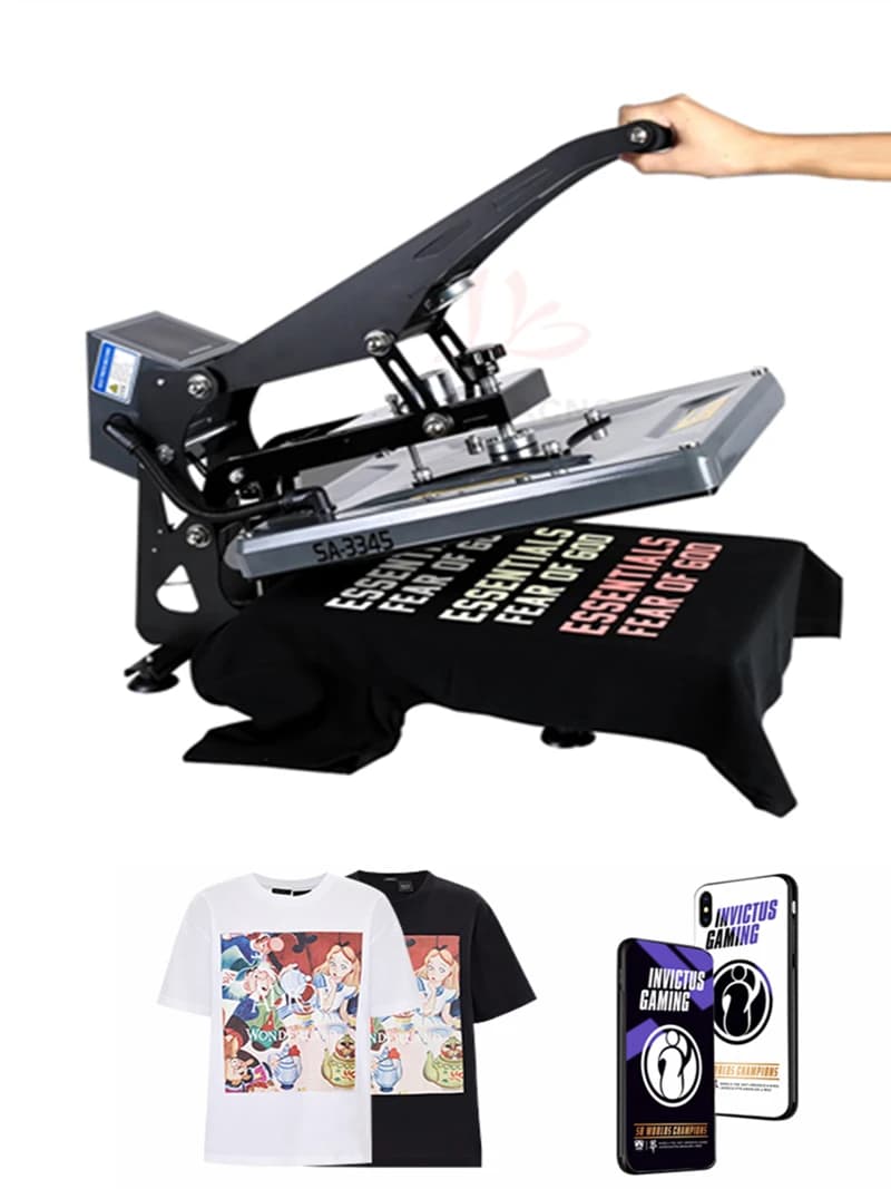 Manual Heat Press Machine 25X30CM Semi Automatic Heat Transfer Ironing Machine 33x45CM for t-shirt transfer design and artwork