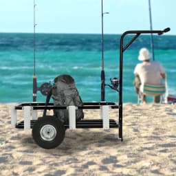 Outdoor Heavy Duty Fishing/Beach Cart Trolley Portable Garden Camping Cart for Fishing Load 198Lbs