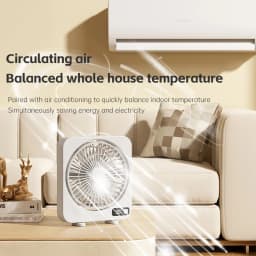 Electric Fan Portable Usb Charging Cycle Electric Fan Table Fan Digital Display 5-speed Desktop Small Fan Office Camping