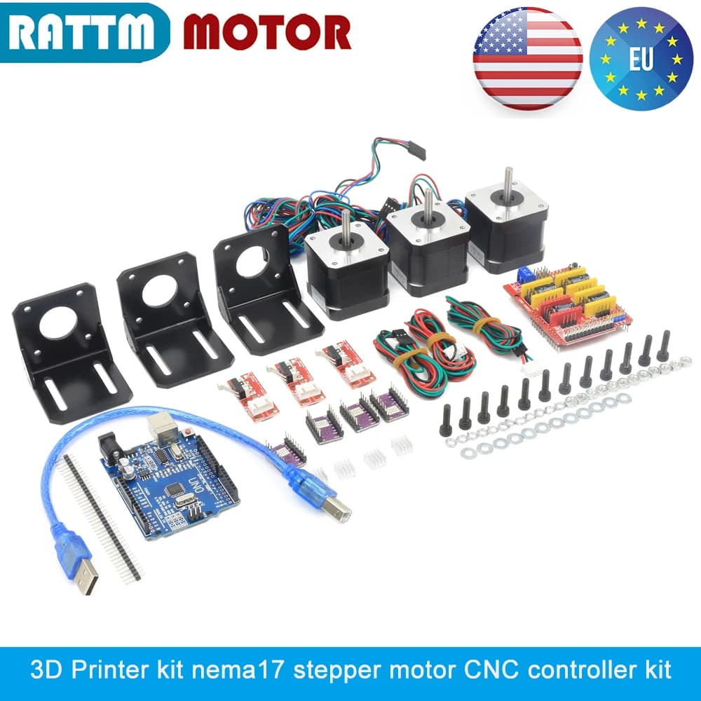 Nema 17 Stepper Motor CNC Controller Kit & UNO R3 Improvement Borad & DRV8825 Drivers For Arduino 3D Printer