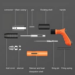 Mini Nailer Tool Set 4 Gears Power Gun Woodworking Integrated Air Nailer Manual Steel Nail Nailer