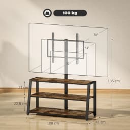 HOMCOM TV Stand Cabinet with Swivel Bracket for 32 - 70 Inch TVs