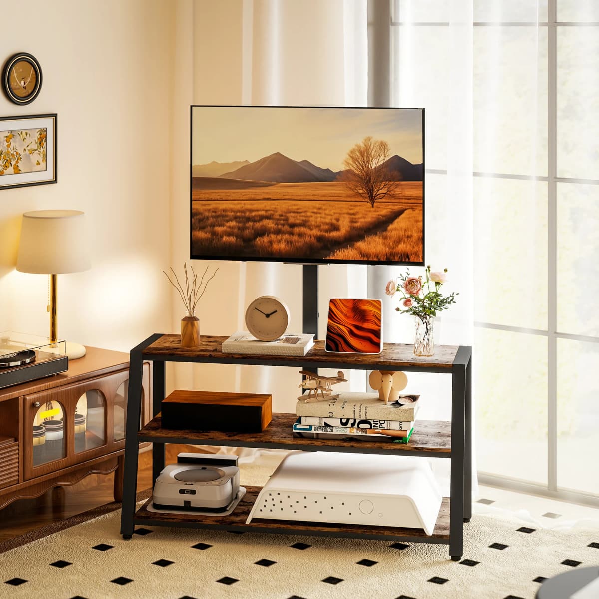 HOMCOM TV Stand Cabinet with Swivel Bracket for 32 - 70 Inch TVs
